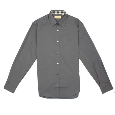 grey burberry shirt mens|burberry men's long sleeve shirt.